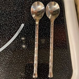 2 Gourmet Settings Silver Tear demi tasse spoons